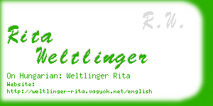 rita weltlinger business card